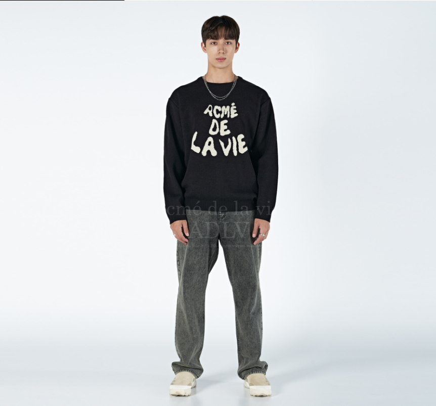 Áo Sweater Acmé de la vie - ADLV FRONT FULL LOGO KNIT BLACK