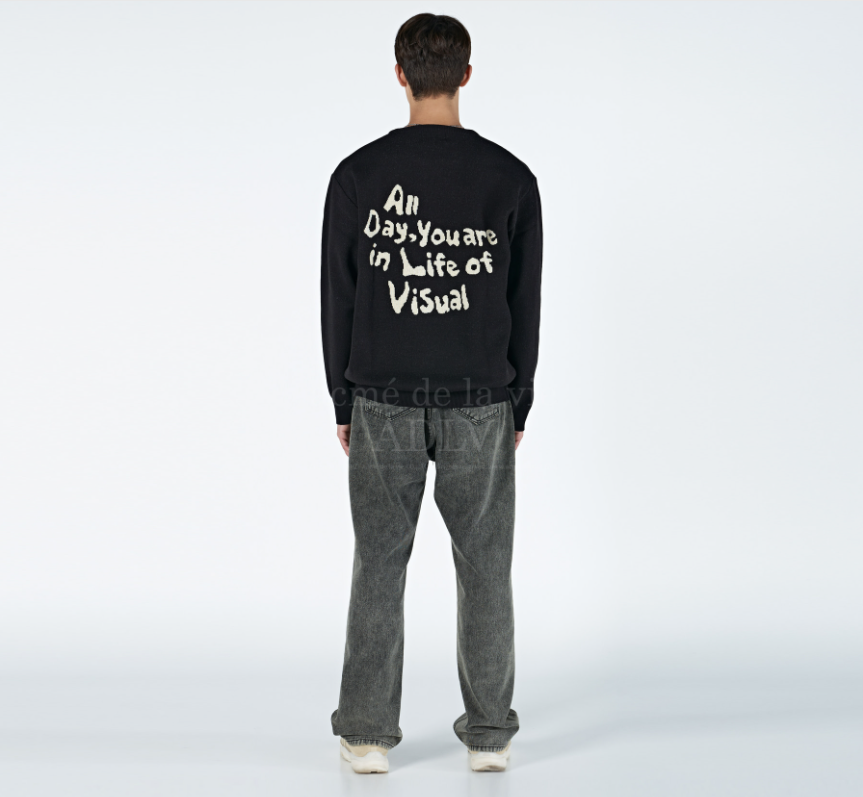 Áo Sweater Acmé de la vie - ADLV FRONT FULL LOGO KNIT BLACK