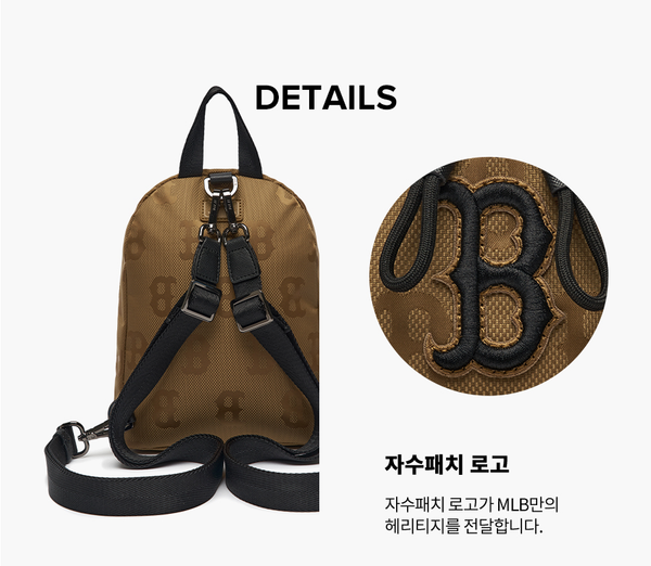  Balo MLB Korea - MONOGRAM NYLON JACQUARD MINI BACKPACK NEW YORK YANKEES - 3ABKS011N-43BGD 