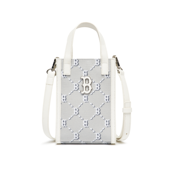  Túi MLB Korea - MONOGRAM DIAMOND JACQUARD CELL PHONE CROSSBODY BOSTON RED SOX - 3ACRH012N-43GRS 