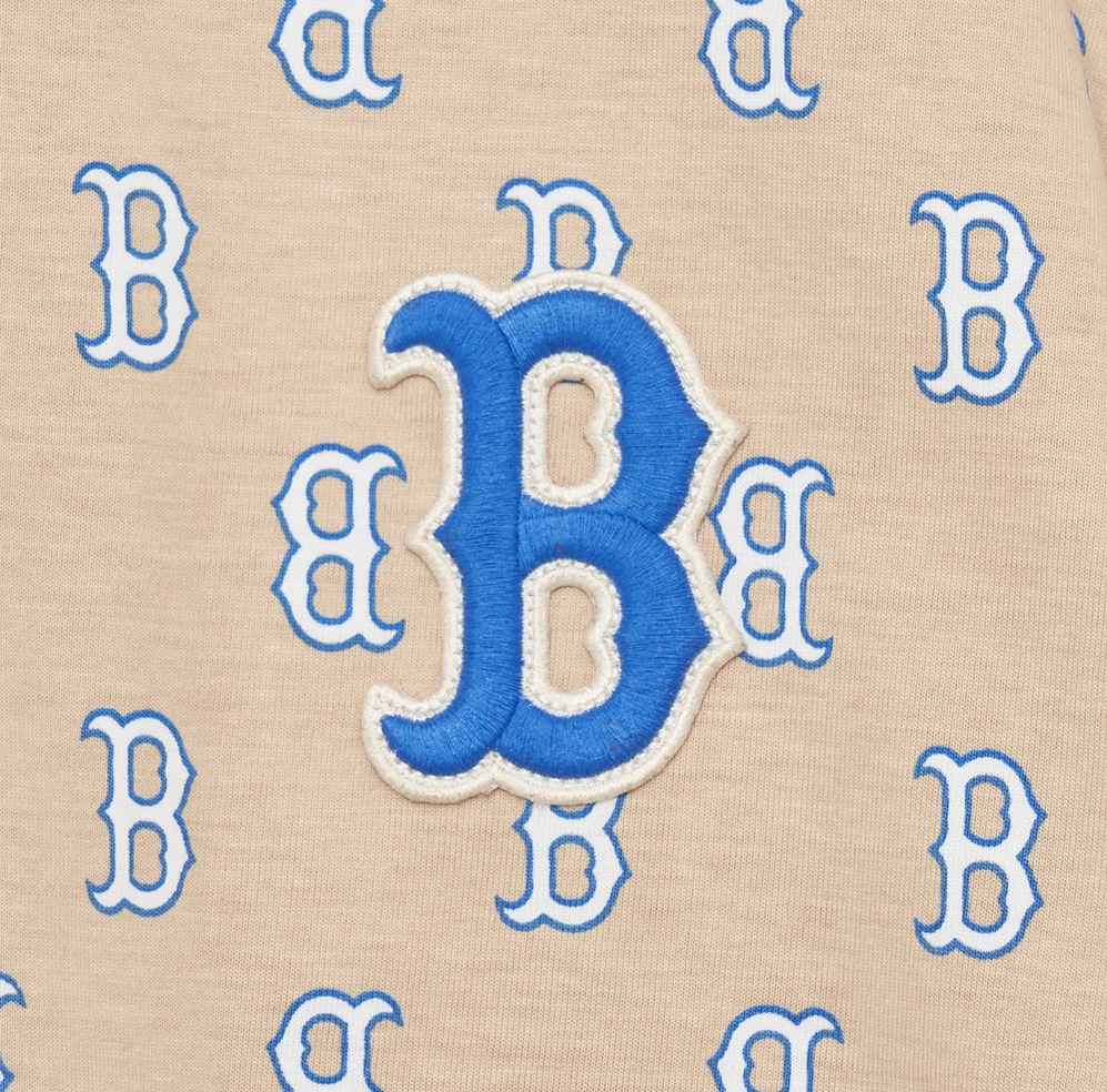 Áo thun MLB - CLASSIC MONOGRAM FRONT PANEL PATTERN SHORT SLEEVE BOSTON RED SOX L.SAND - 3ATSM1133-43SAL