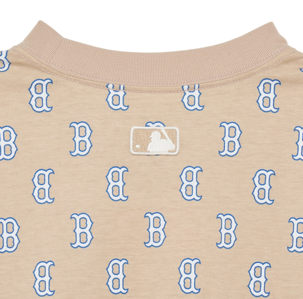 Áo thun MLB - CLASSIC MONOGRAM FRONT PANEL PATTERN SHORT SLEEVE BOSTON RED SOX L.SAND - 3ATSM1133-43SAL