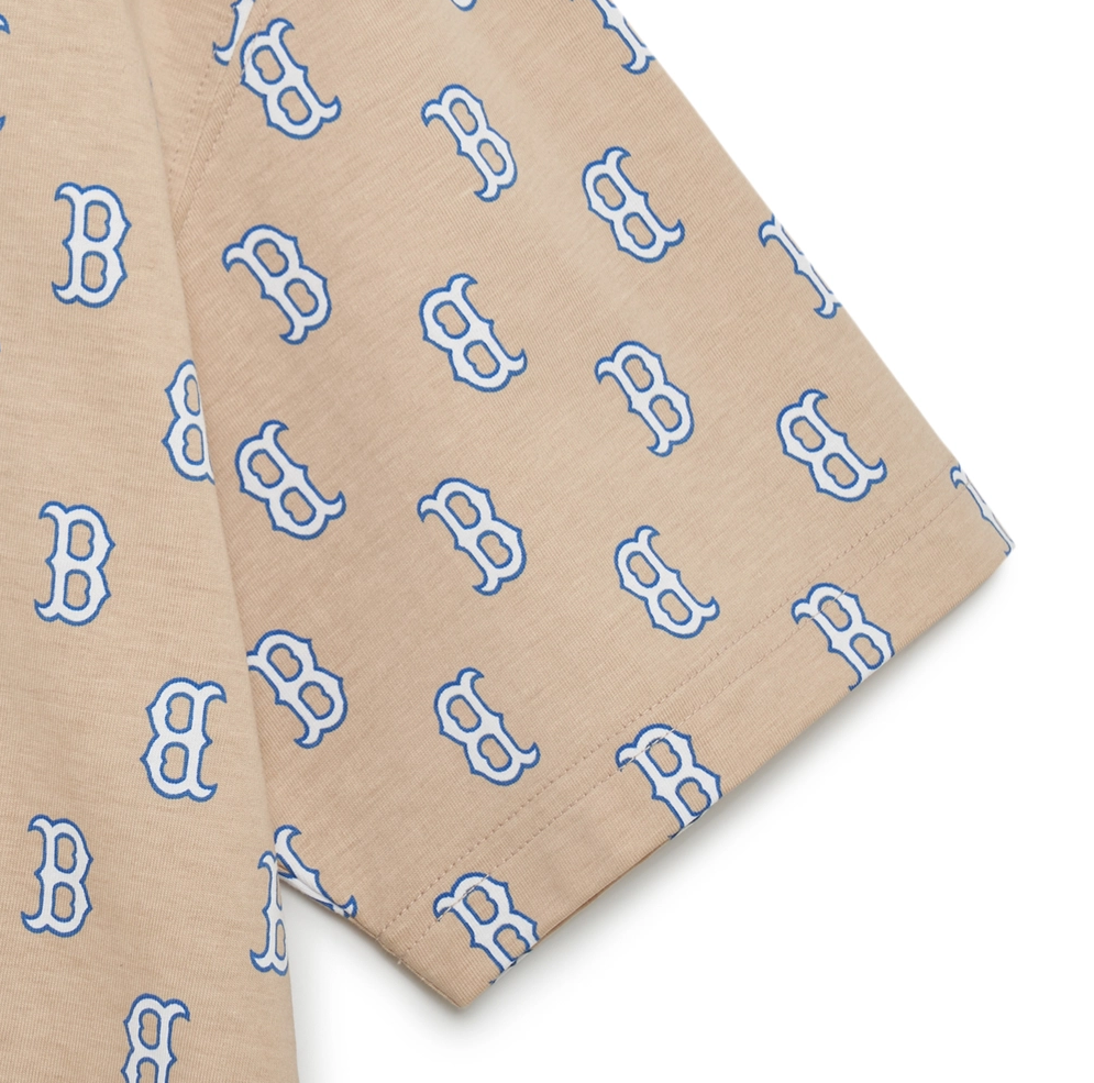 Áo thun MLB - CLASSIC MONOGRAM FRONT PANEL PATTERN SHORT SLEEVE BOSTON RED SOX L.SAND - 3ATSM1133-43SAL