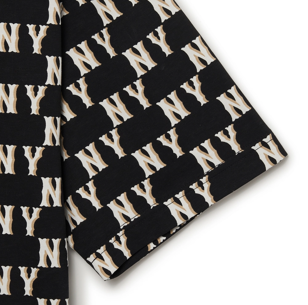 Áo thun MLB - CLASSIC MONOGRAM FRONT PANEL PATTERN SHORT SLEEVE NEWYORK YANKEES BLACK - 3ATSM1133-50BKS