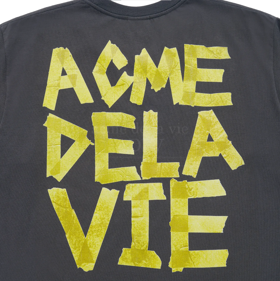Áo thun Acmé de la vie - ADLV TAPE TYPOGRAPHIC GREY