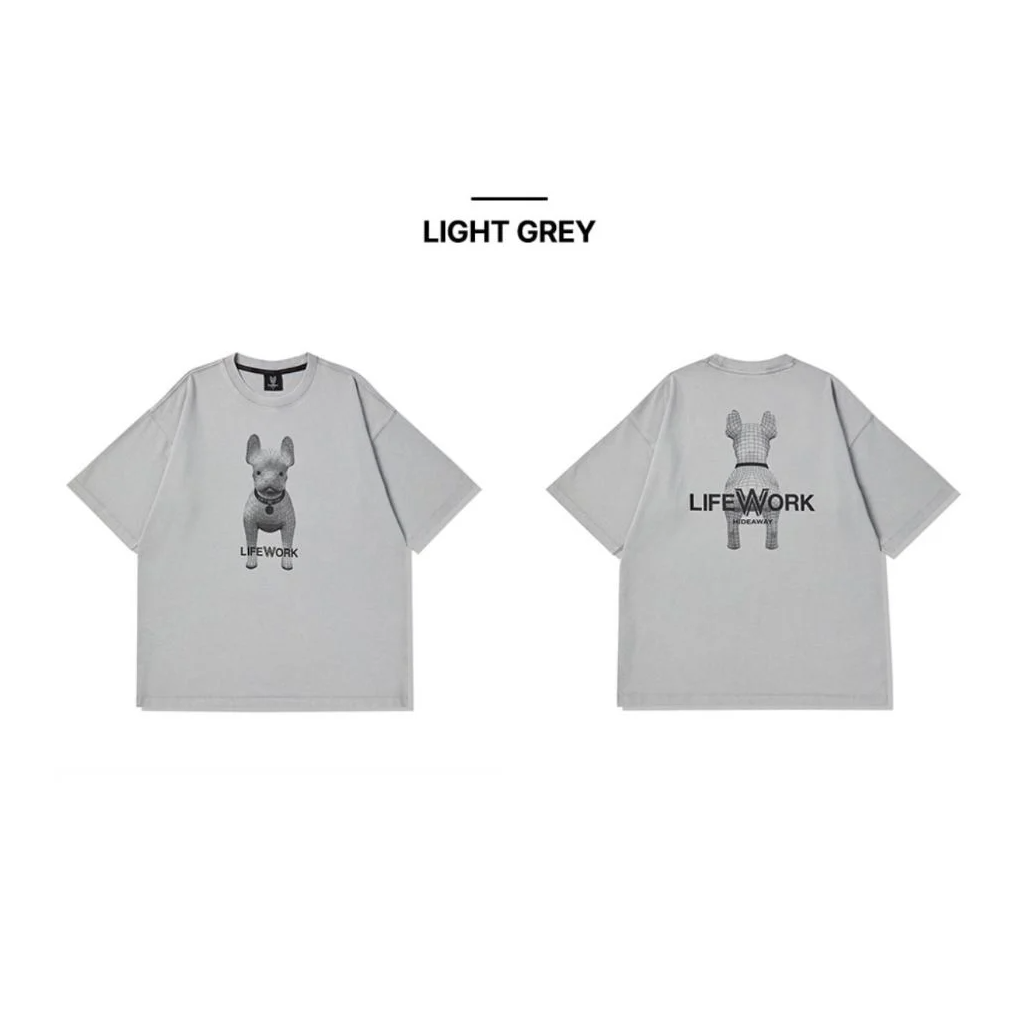 Áo thun Life Work - Salt Washing Halftone Radok Short Sleeve T-Shirt Light Grey - LW242TS110