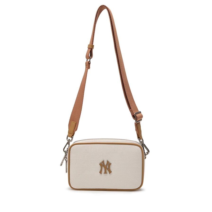 Túi MLB Korea - Monogram Jacquard Mini Cross Bag NY Yankees Cream - 3ACRS014N-50CRD
