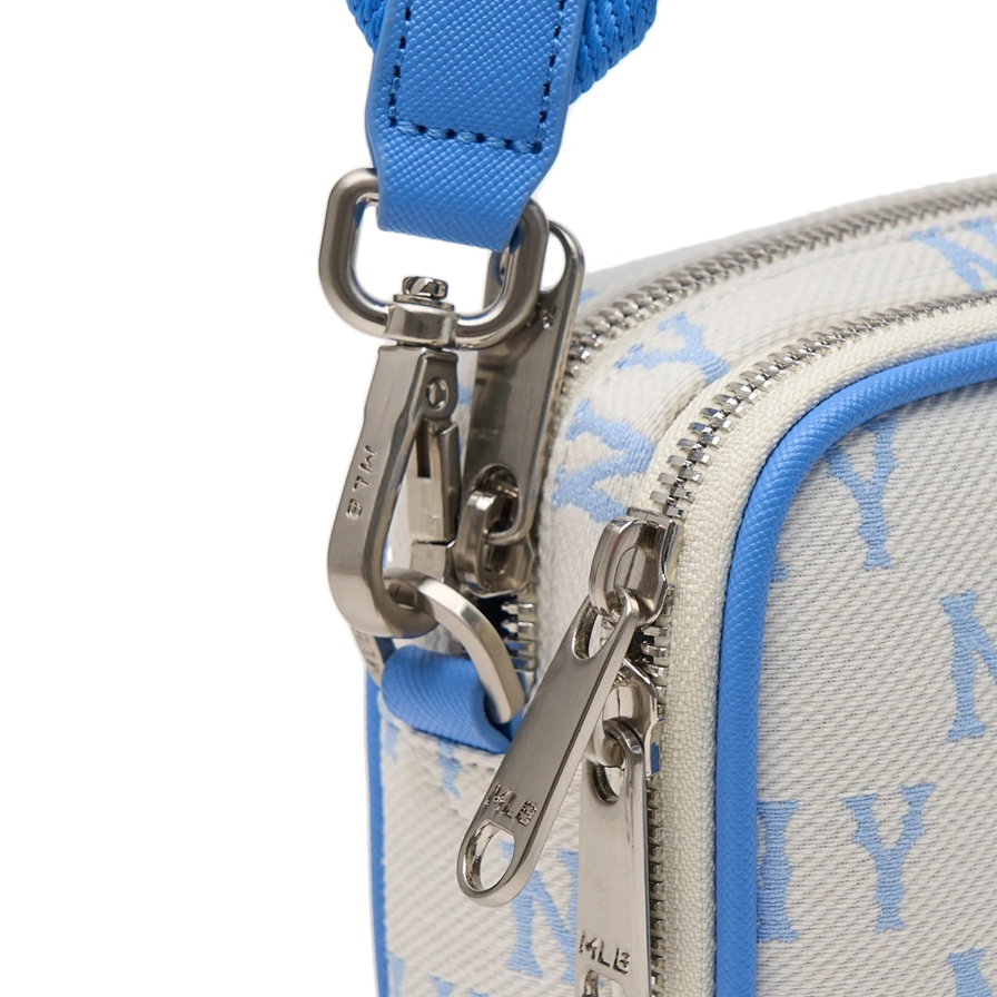 Túi MLB Korea - Monogram Jacquard Mini Cross Bag NY Yankees Sky Blue - 3ACRS014N-50SBD