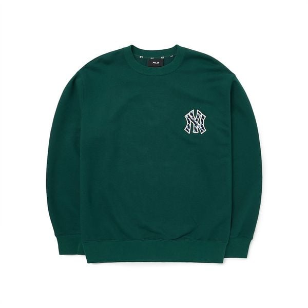 ☆MLB Korea☆ Basic Lettering Logo Overfit Man to Man NY Bla Basic Street Color Letter Logo Mega-Oversized-Fit T-Shirt