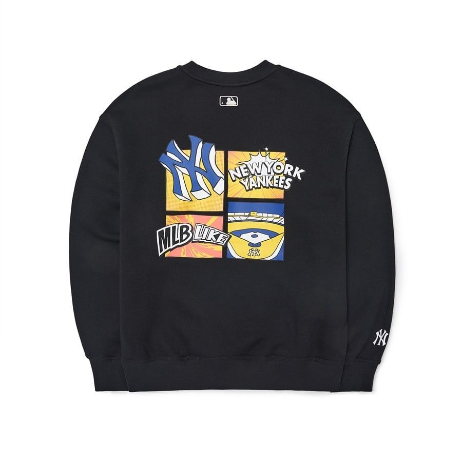  Áo Sweater MLB Korea - Like Cartoon Mega Overfit Sweatshirts New York Yankees - 3AMTL0426-50BKS 