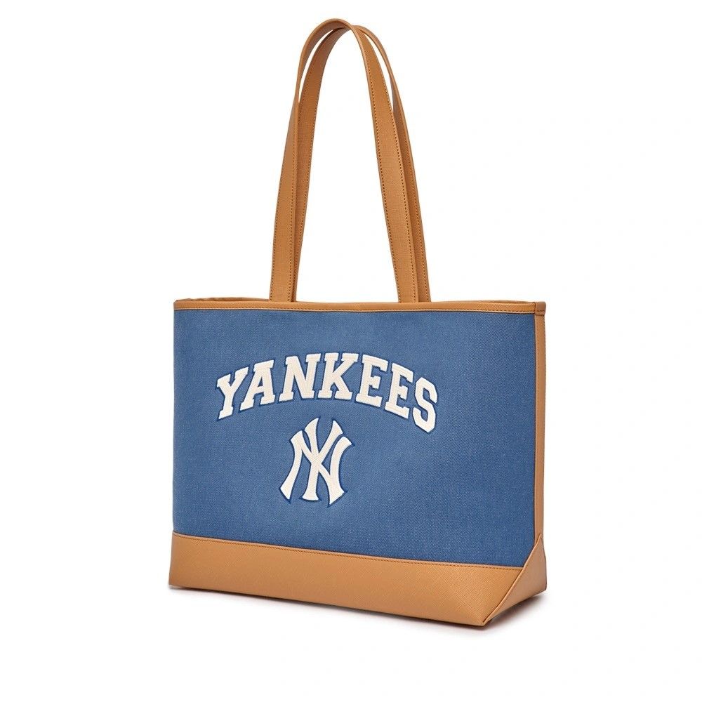 Túi Xách MLB Korea - Varsity Canvas Shopper Bag Ny Yankees Indigo - 3AORL103N-50INS