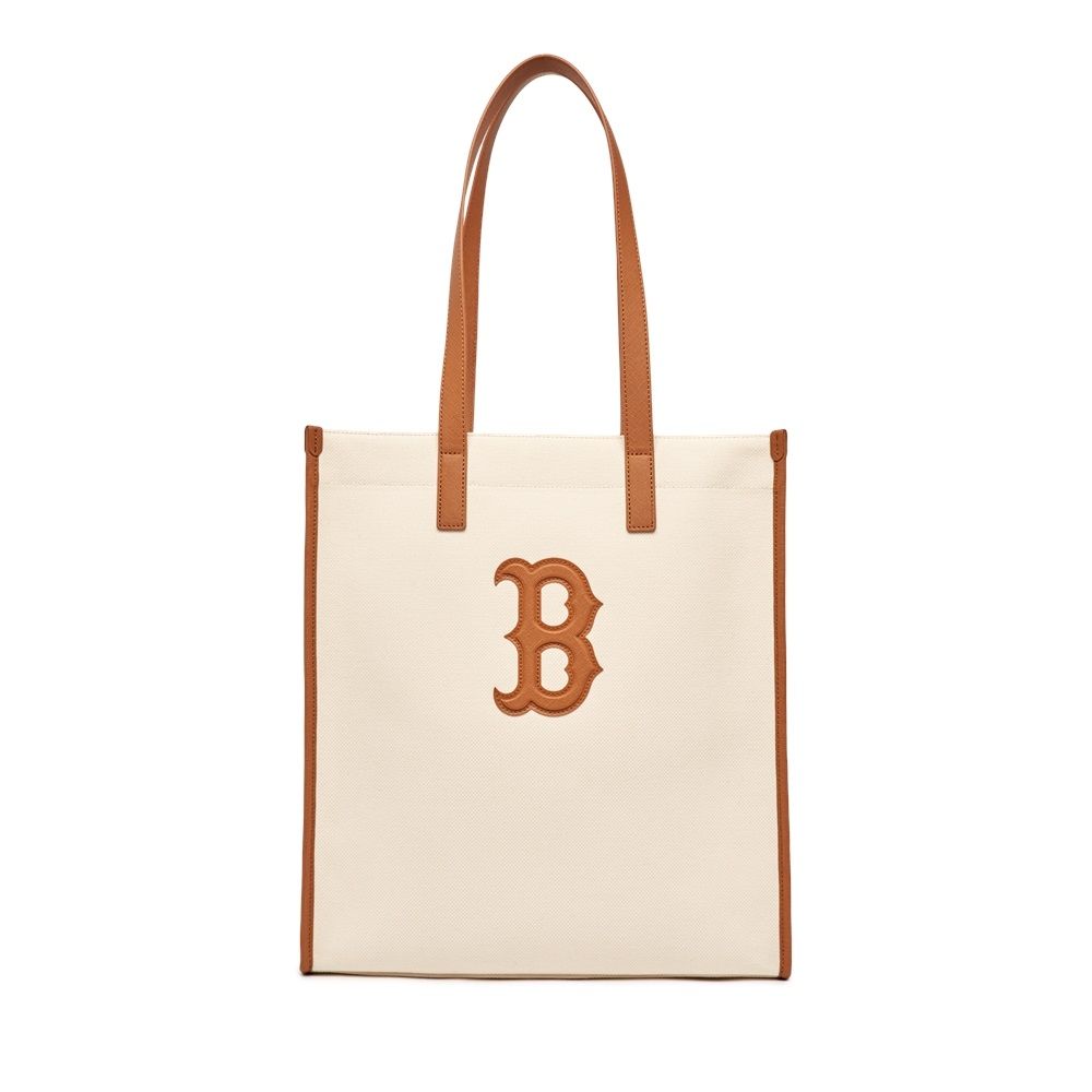 Túi Tote MLB Korea - Basic Canvas Vertical Tote Bag Boston Red Sox Cream - 3AORM033N-43CRS