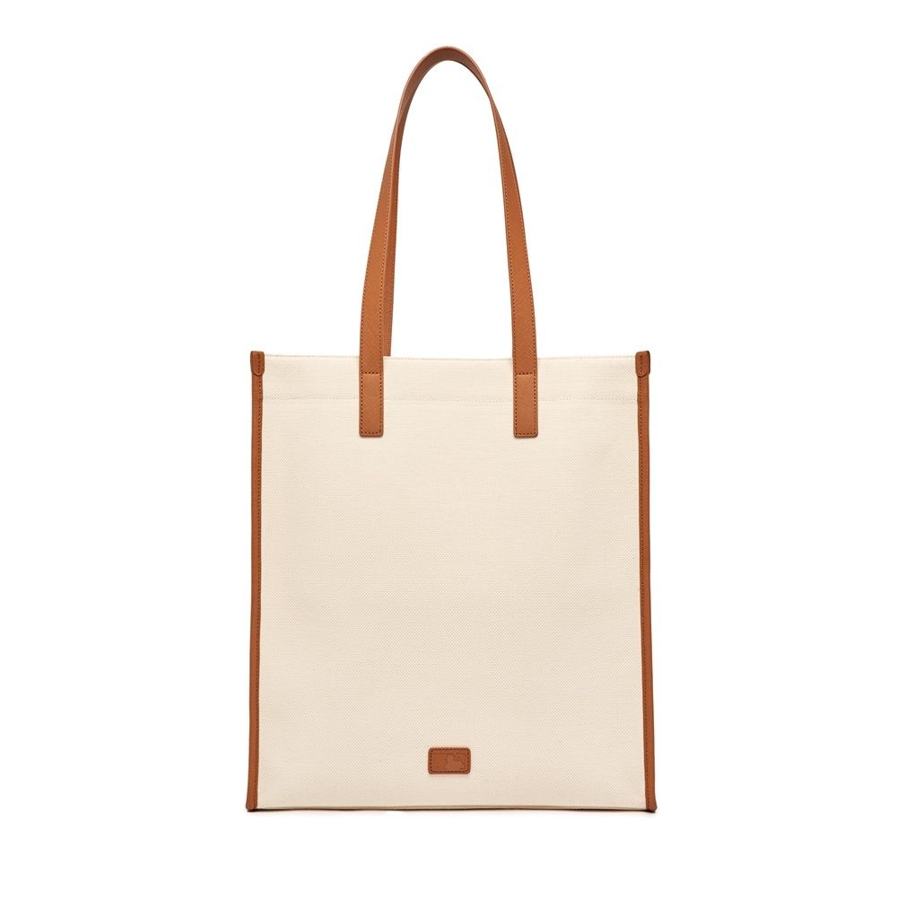Túi Tote MLB Korea - Basic Canvas Vertical Tote Bag Boston Red Sox Cream - 3AORM033N-43CRS