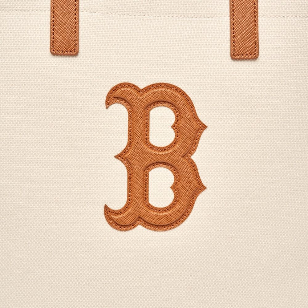 Túi Tote MLB Korea - Basic Canvas Vertical Tote Bag Boston Red Sox Cream - 3AORM033N-43CRS