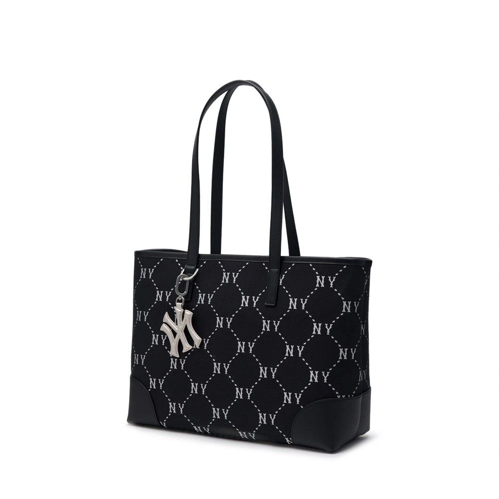 Túi Tote MLB Korea - Diamond Monogram Jacquard Tote Bag NY Yankees Black - 3AORL014N-50BKS