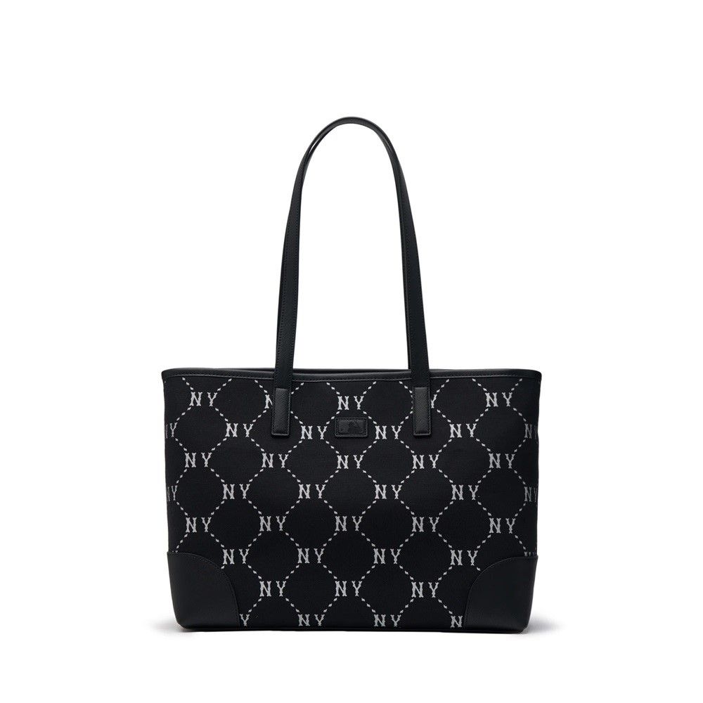 Túi Tote MLB Korea - Diamond Monogram Jacquard Tote Bag NY Yankees Black - 3AORL014N-50BKS