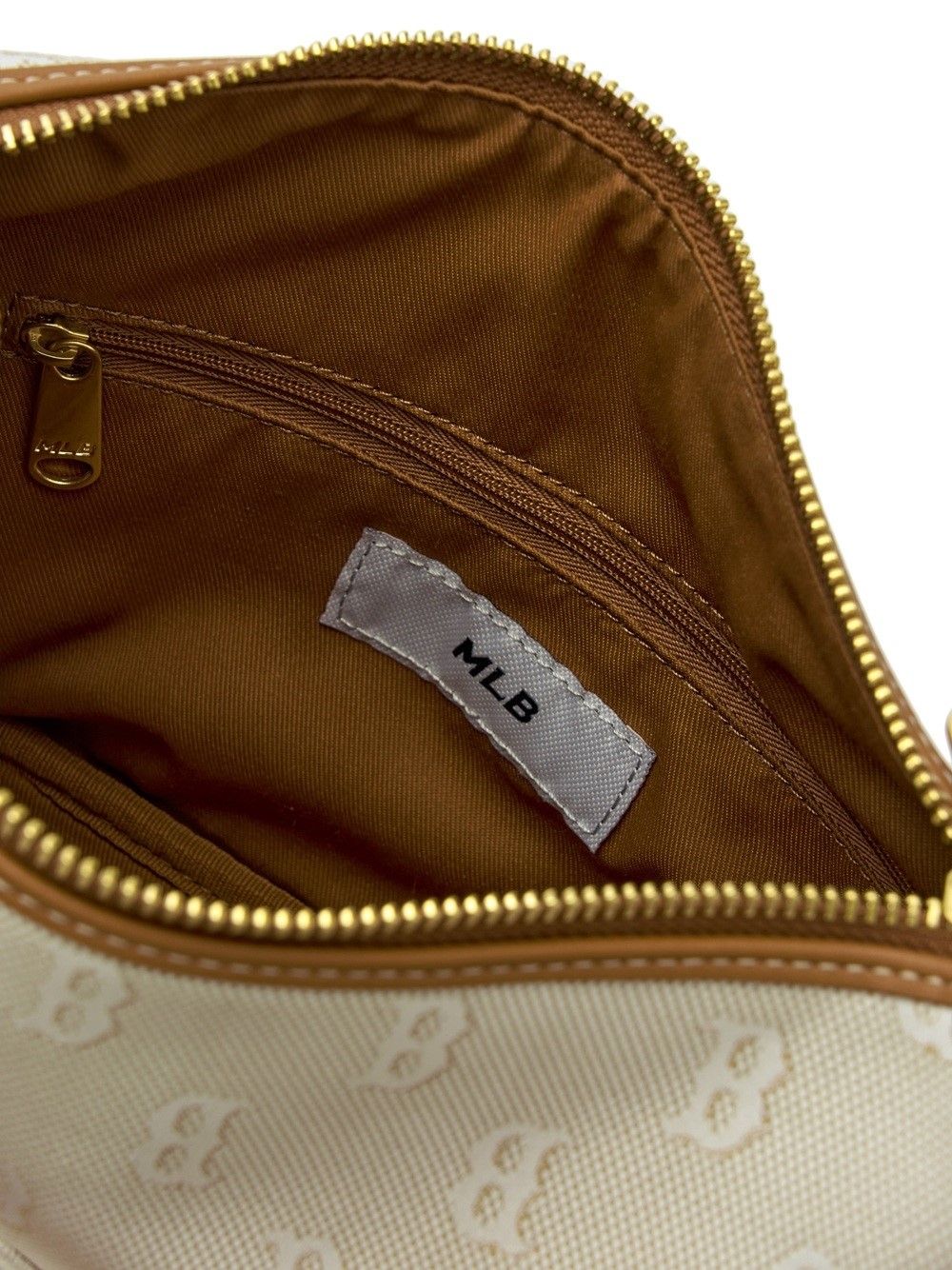 Túi Xách MLB Korea - Classic Mono Jacquard Hobo Bag Boston Red Sox Beige - 3ABQM015N-43BGL
