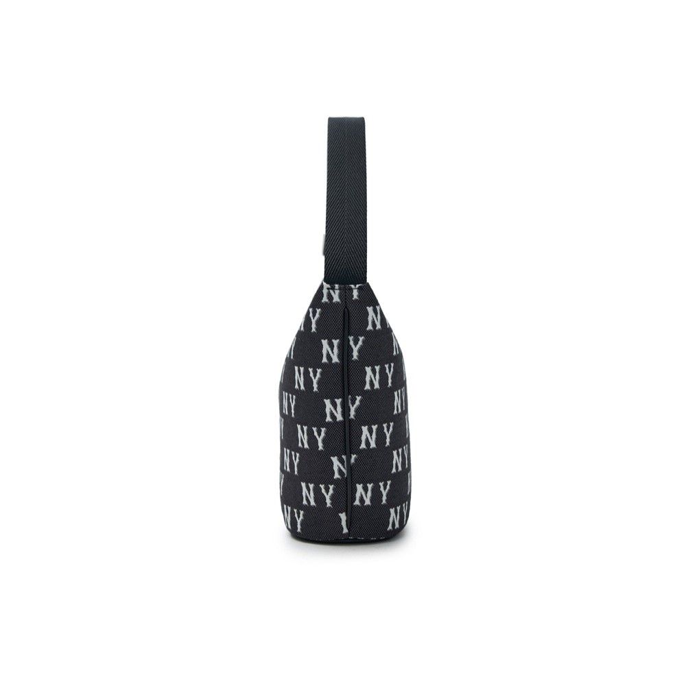 Túi Xách MLB Korea - Classic Mono Jacquard Hobo Bag New York Yankees Black - 3ABQM015N-50BKS