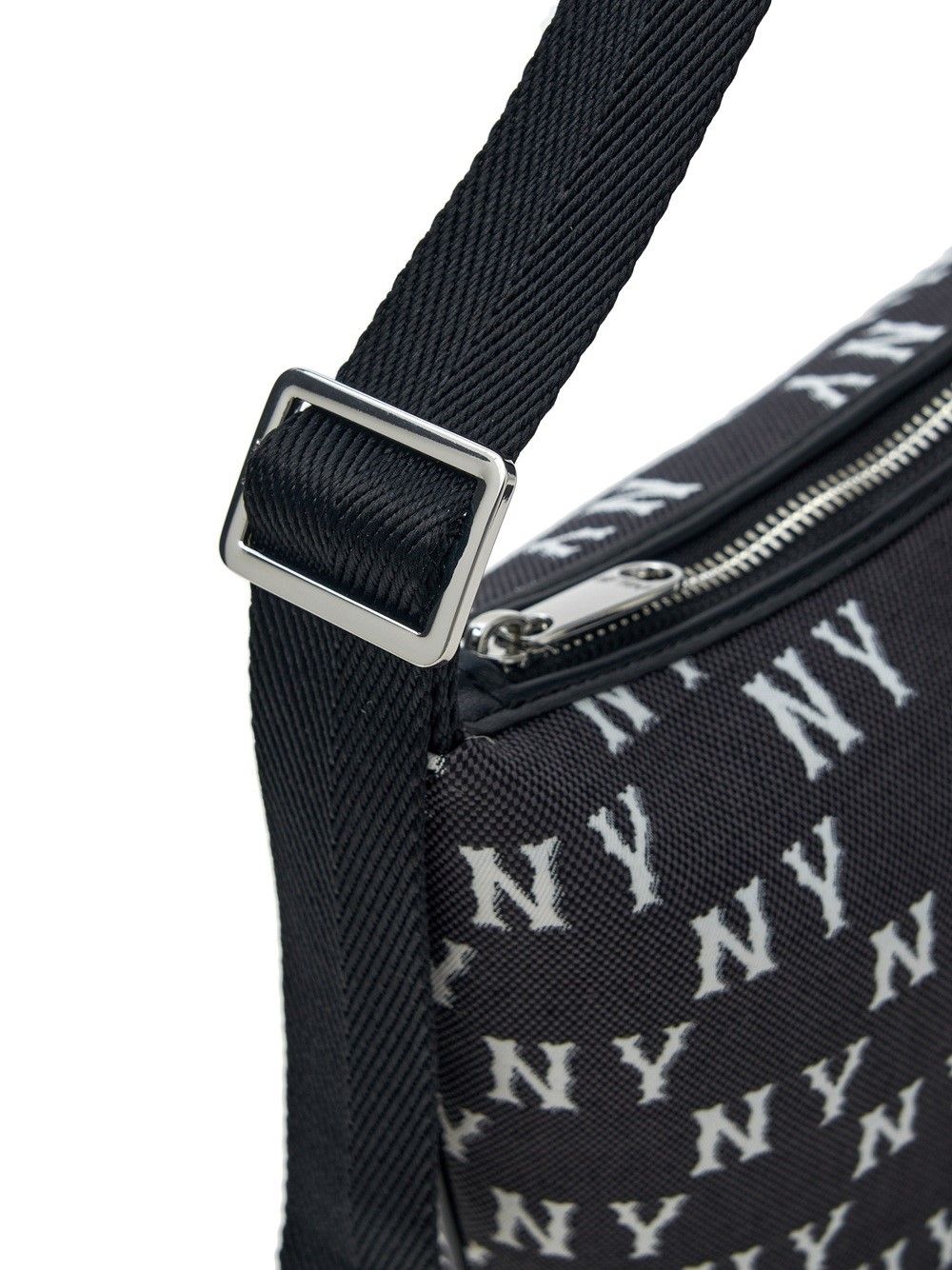 Túi Xách MLB Korea - Classic Mono Jacquard Hobo Bag New York Yankees Black - 3ABQM015N-50BKS