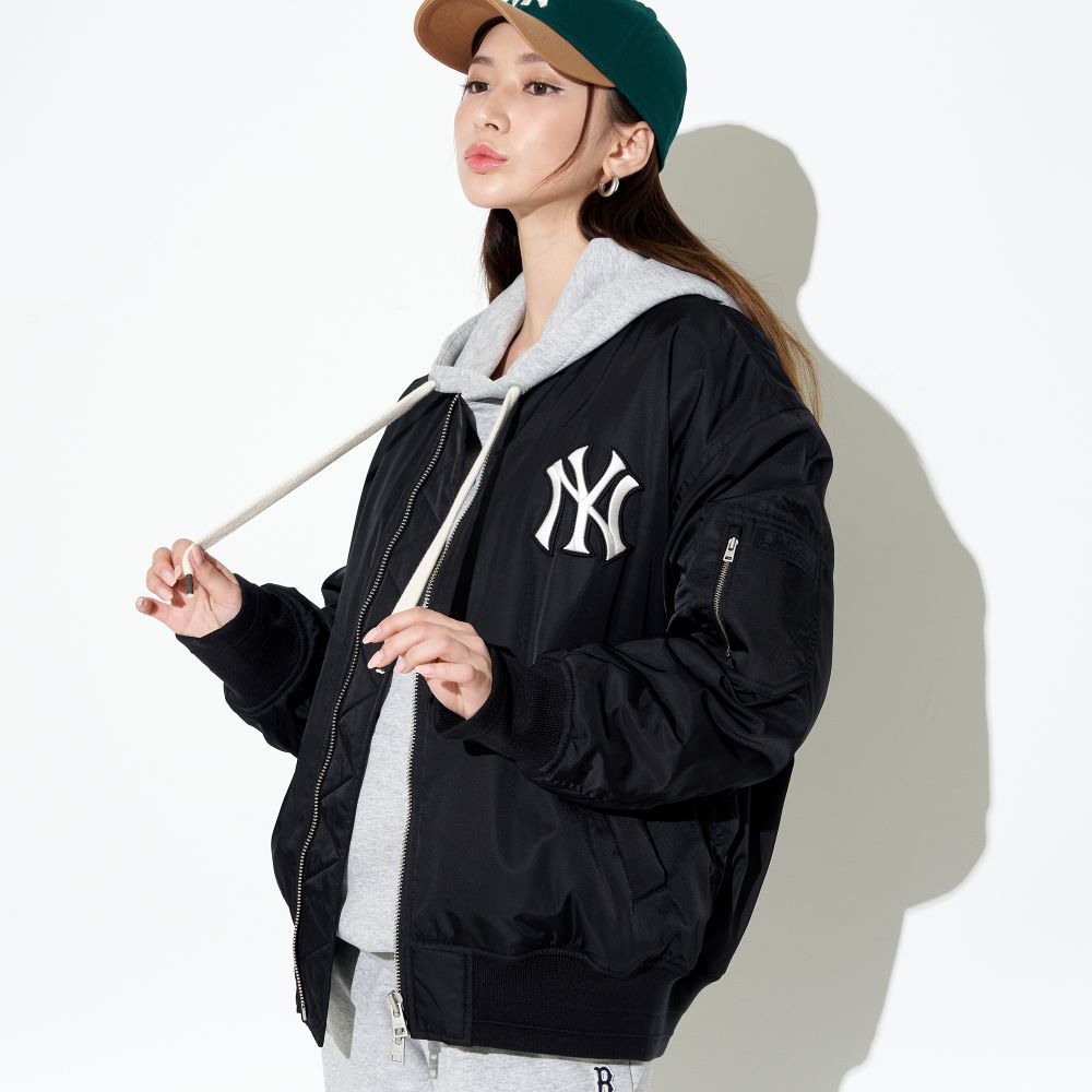  Áo Khoác Bomber MLB - BASIC LOGO WOVEN PADDED BASEBALL JUMPER NEW YORK YANKEES - 3AJPB0124-50BKS 