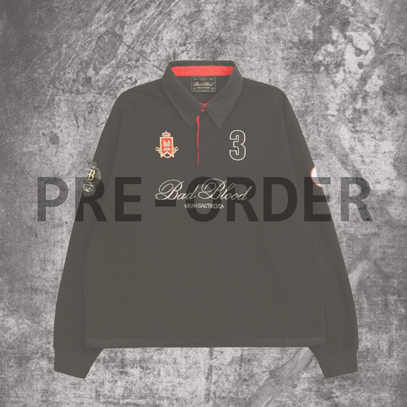 Áo Sweater Badblood - Royal Classic Rugby Shirt Black - w-sweatshirt24-010
