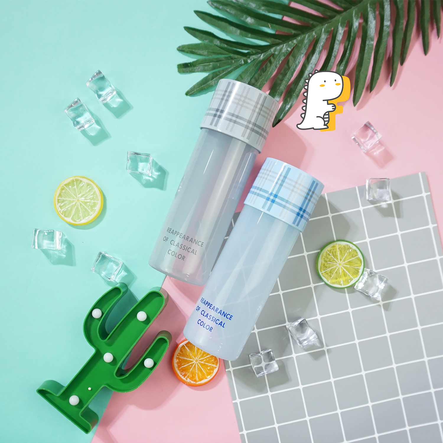 Bình nước thuỷ tinh 2 lớp nắp sọc 400ml