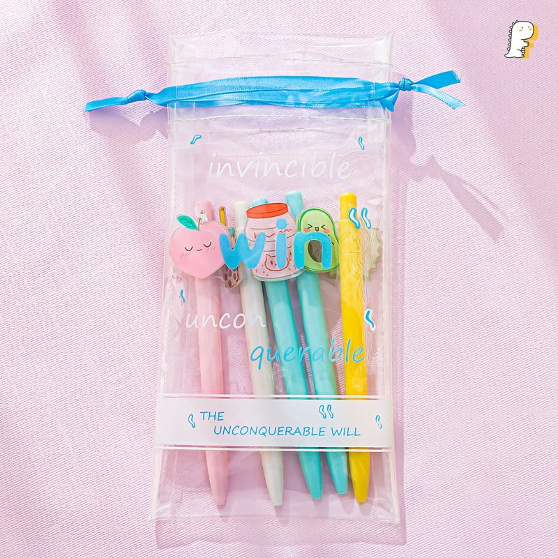 Set 5 bút gel bấm nhiều hình