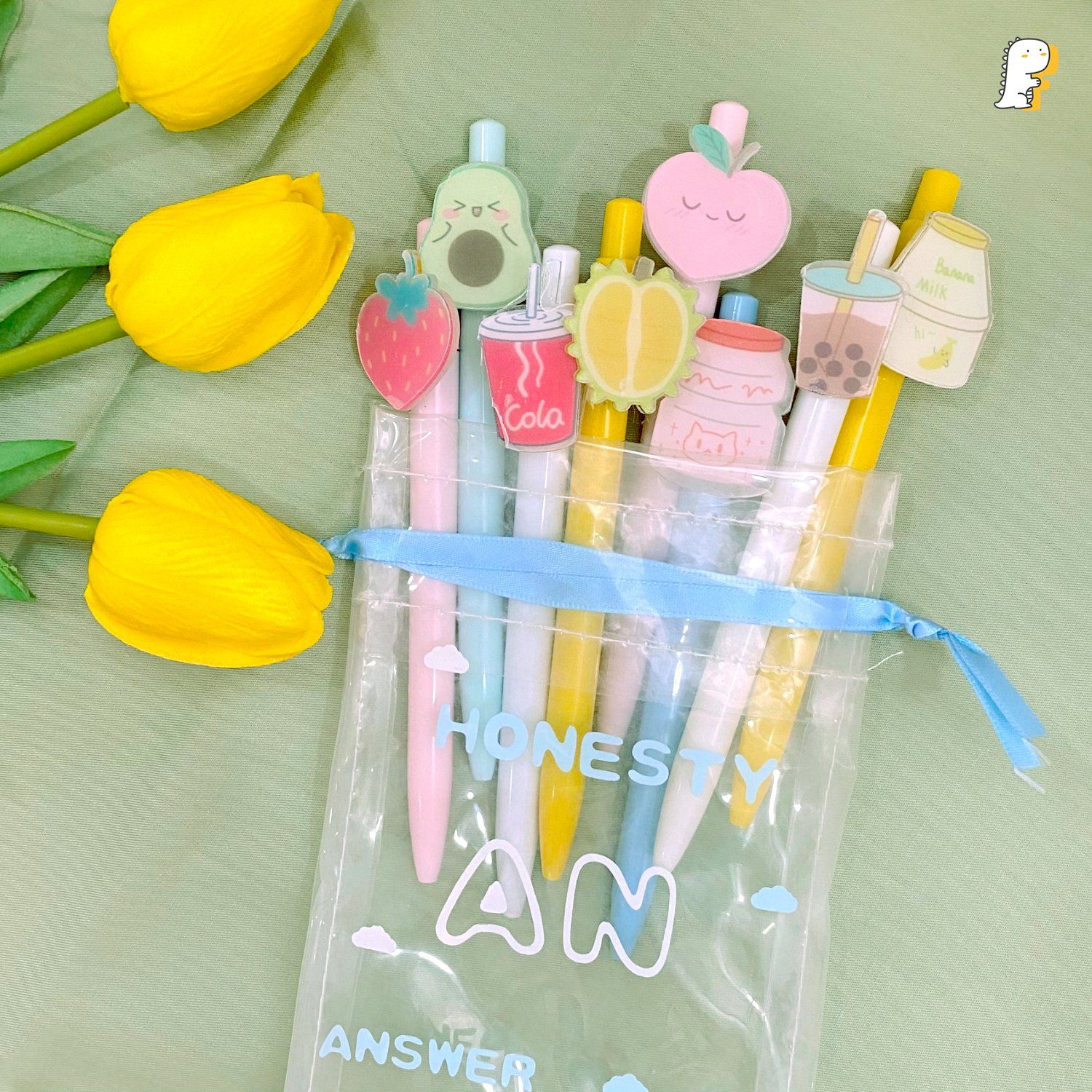 Set 8 bút gel bấm nhiều hình