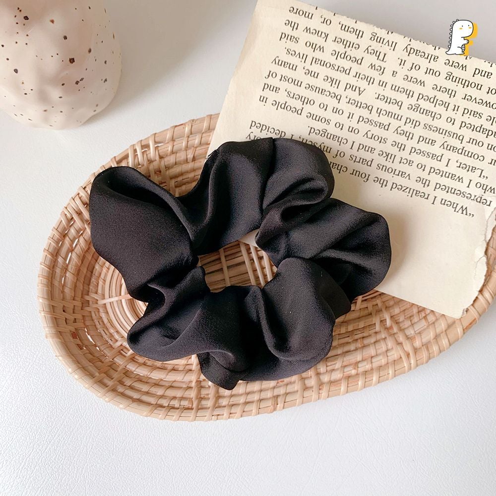 Thun cột tóc vải satin màu trơn size nhỏ