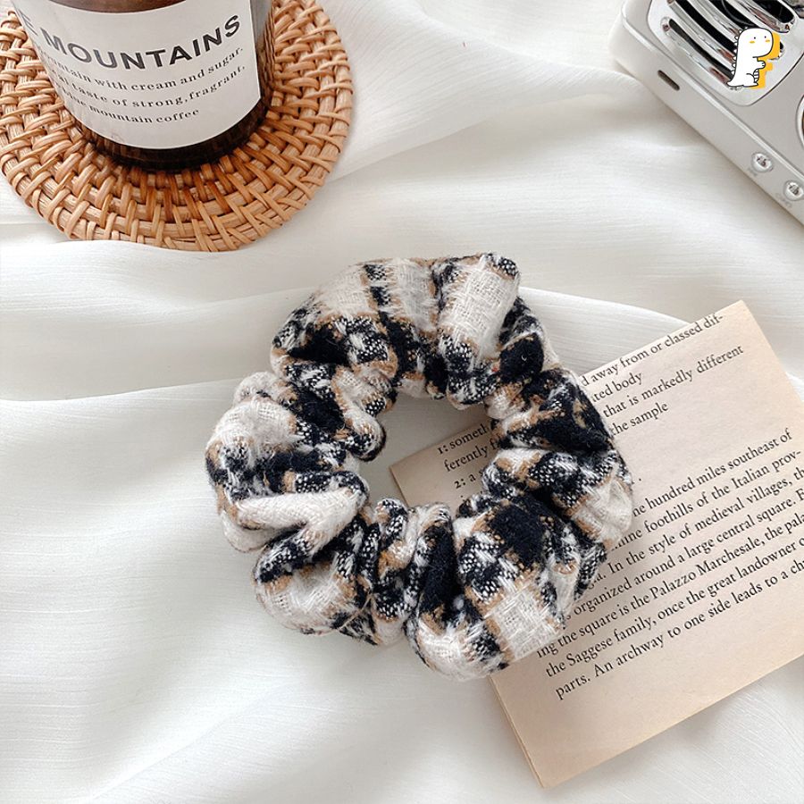 Scrunchies thun cột vải tweed