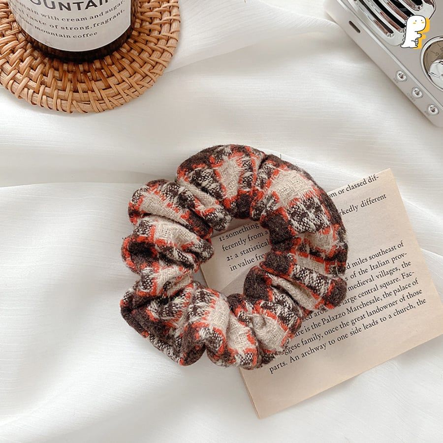 Scrunchies thun cột vải tweed