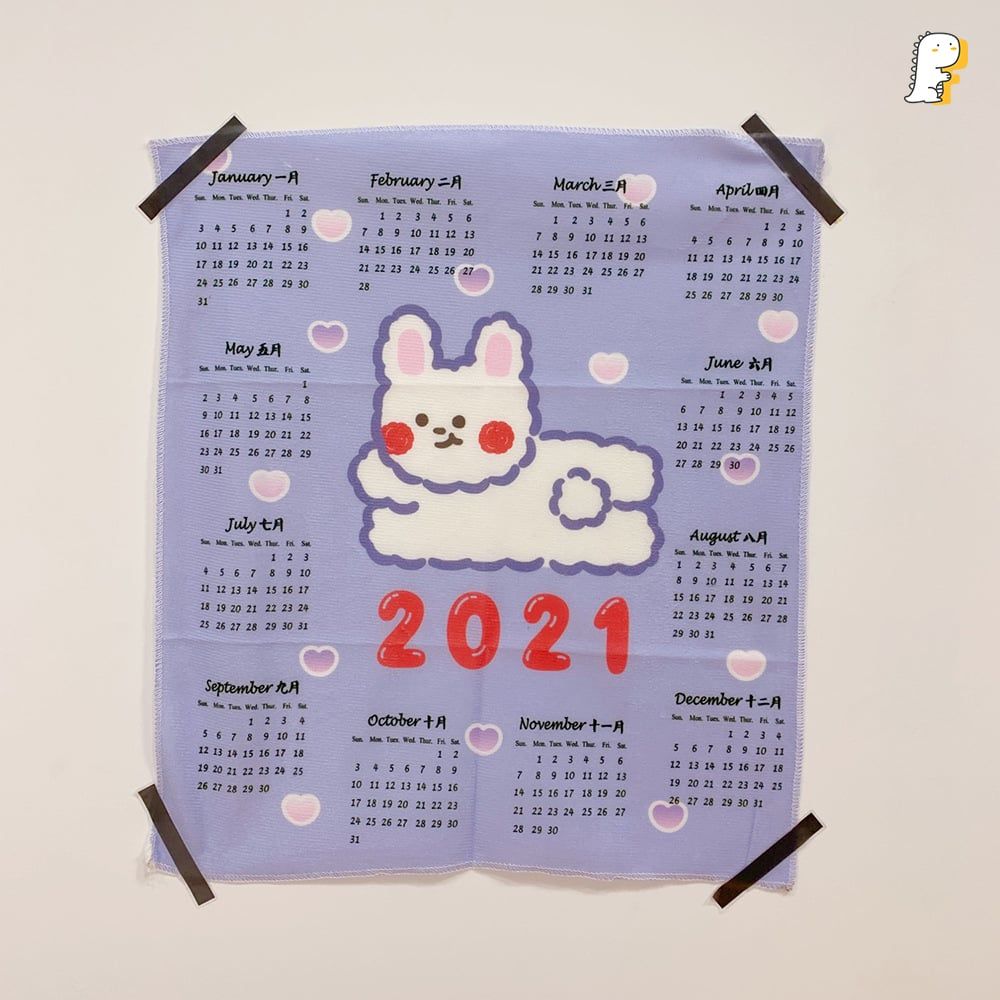Lịch vải 2021 Korea kèm sticker
