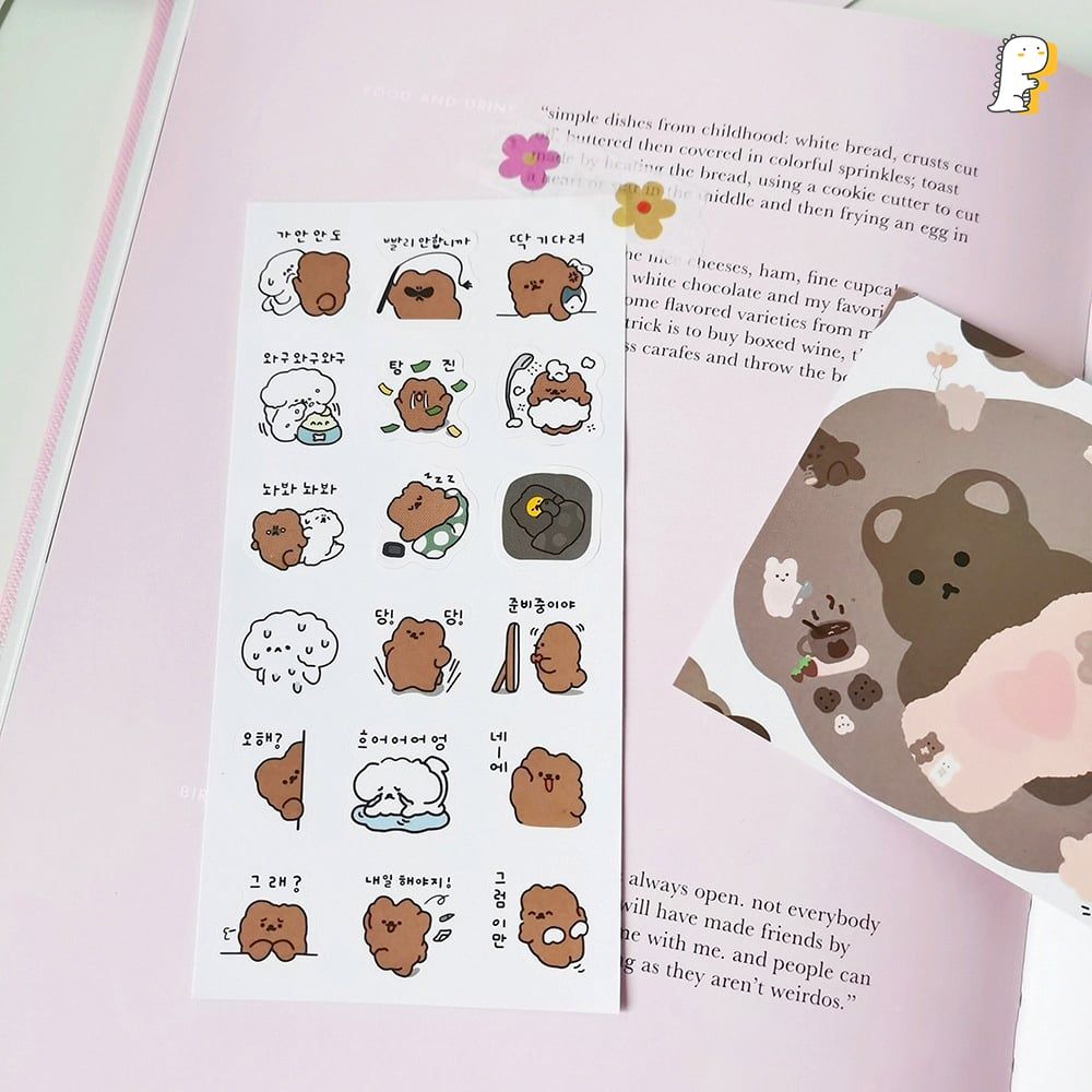 Sticker Gấu nâu korea