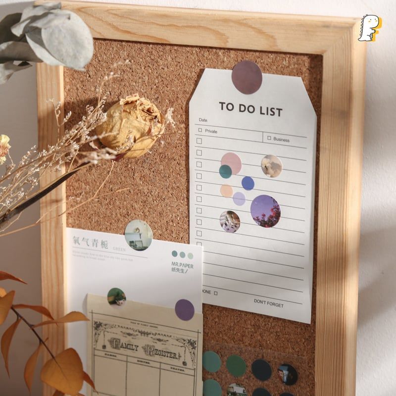 Set 3 miếng sticker tròn theo tone màu