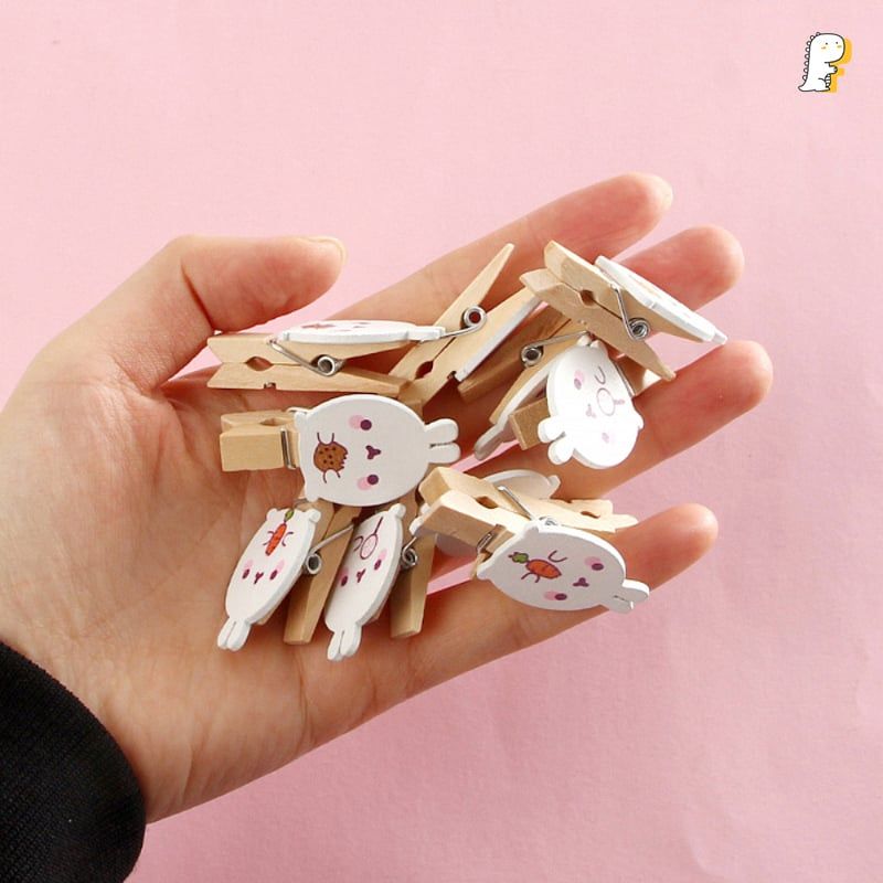 Set kẹp gỗ 10 cái Thỏ Molang eating