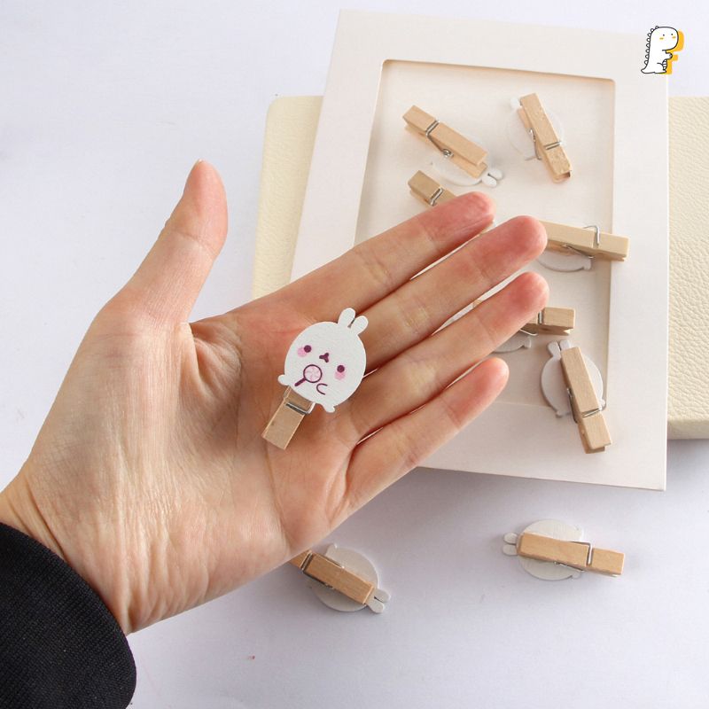Set kẹp gỗ 10 cái Thỏ Molang eating
