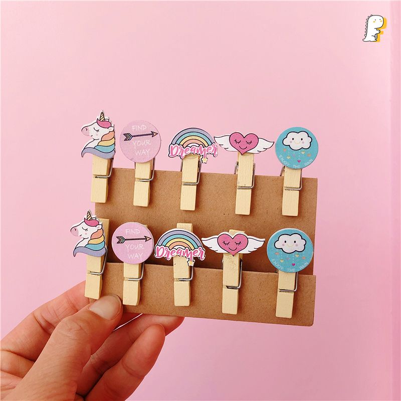 Set kẹp gỗ 10 cái Unicorn