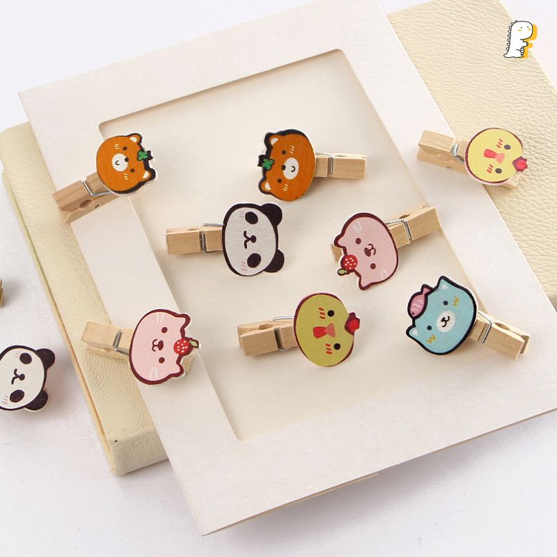 Set kẹp gỗ 10 cái Đầu thú