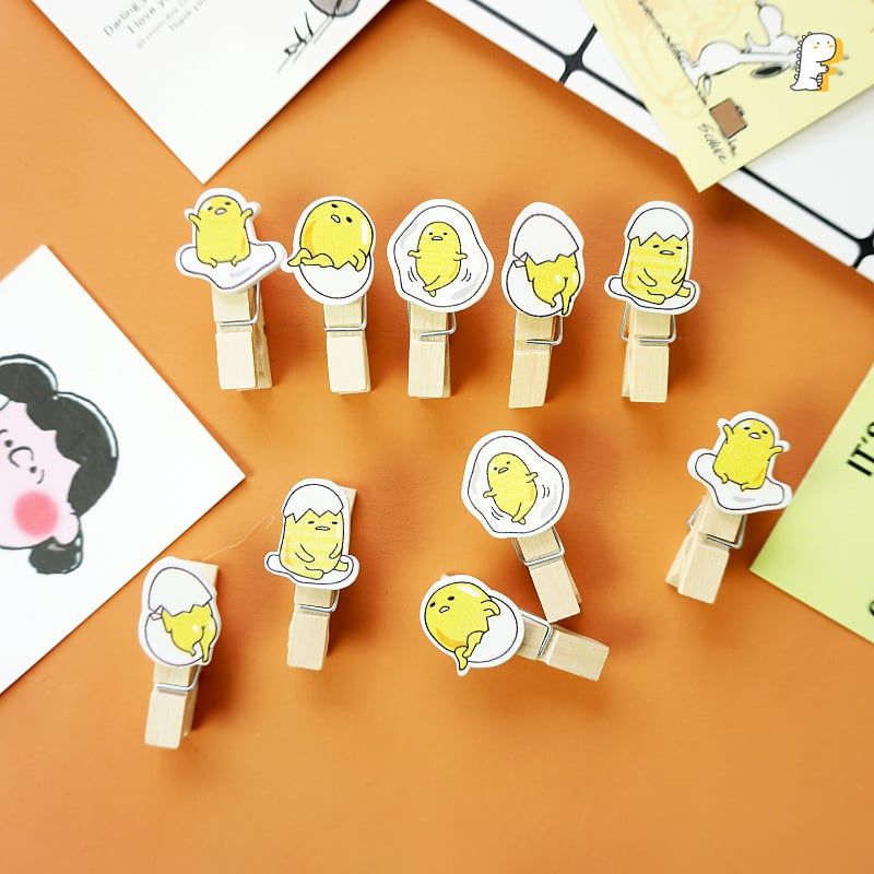 Set kẹp gỗ 10 cái Trứng lười