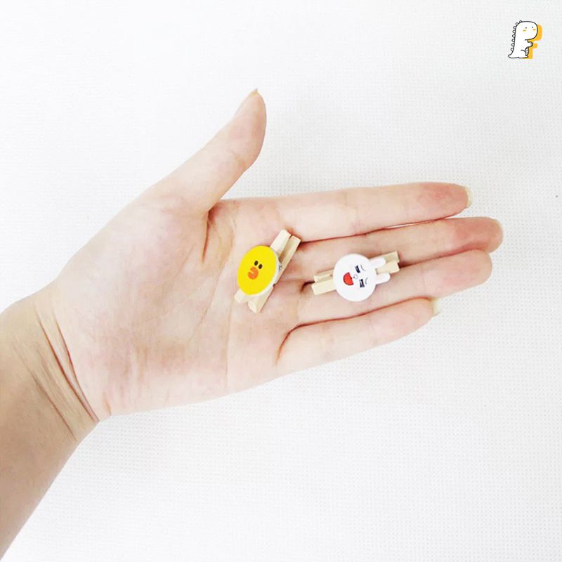 Set 30 kẹp gỗ Line Friends kèm dây thừng