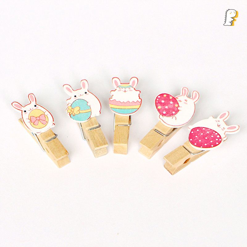 Set kẹp gỗ 10 cái Thỏ trứng phục sinh