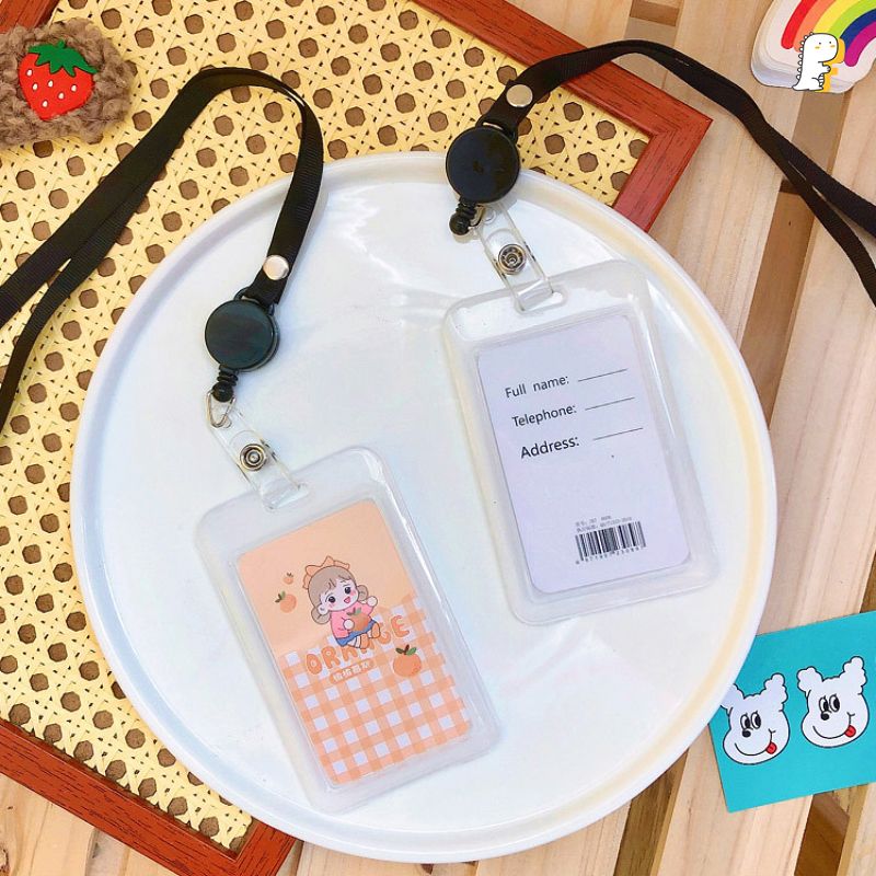 Dây đeo thẻ Cô bé và thỏ trắng