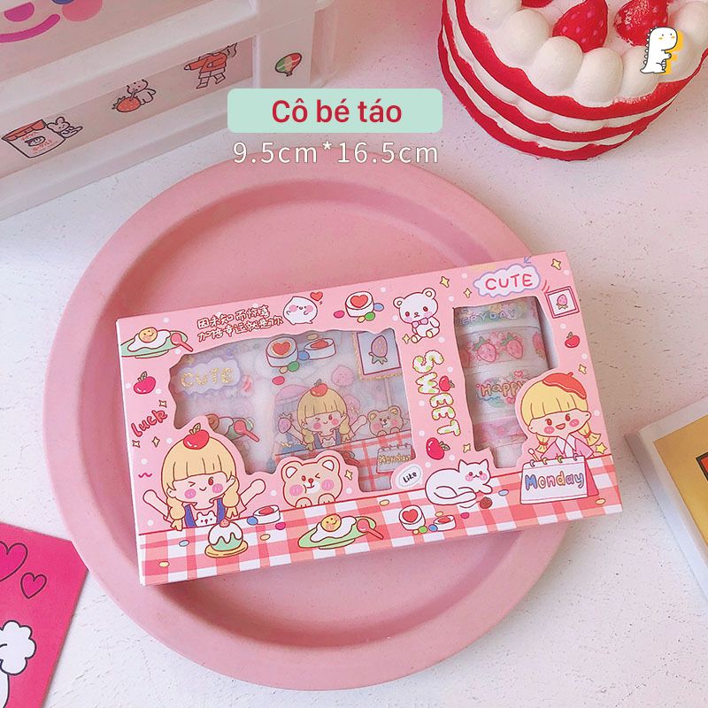 Set sticker và băng keo trang trí hoạt hình
