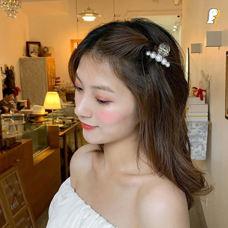 Kẹp tóc ngọc trai 5 hạt