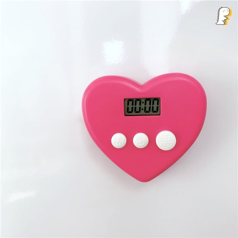 Đồng hồ bấm giờ hình trái tim hồng