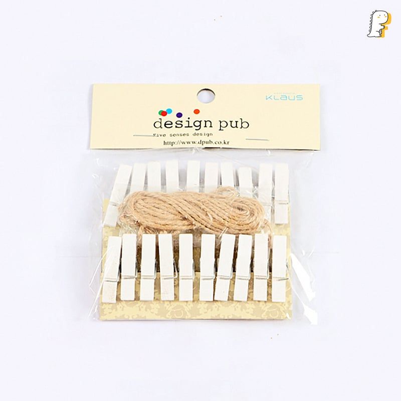 Set kẹp gỗ 20 cái màu trơn