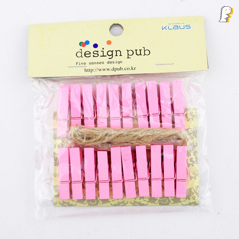Set kẹp gỗ 20 cái màu trơn