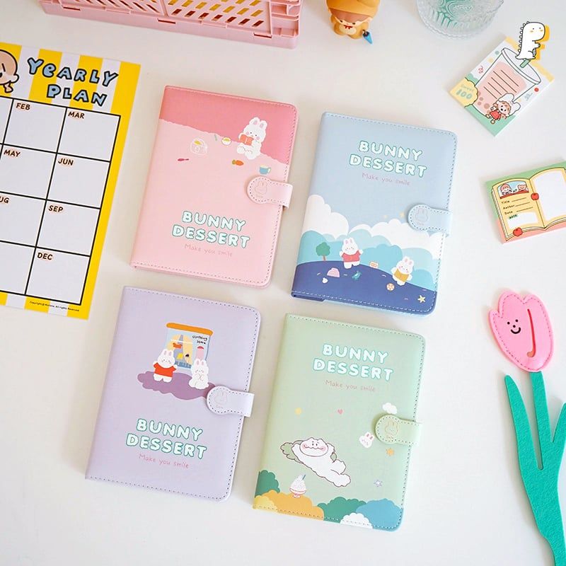 Sổ planner bìa da Bunny Dessert