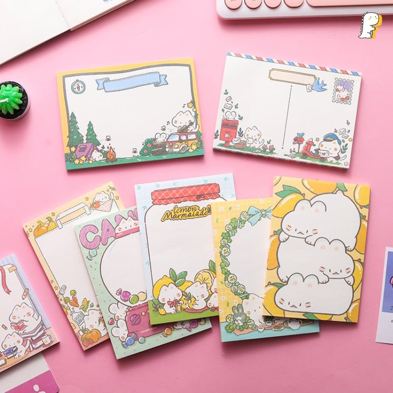 Giấy note mèo trắng béo
