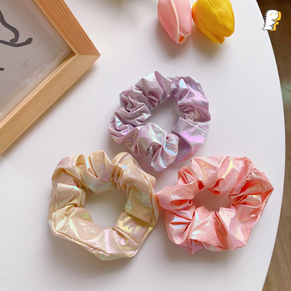 Scrunchies thun cột vải dù Hologram